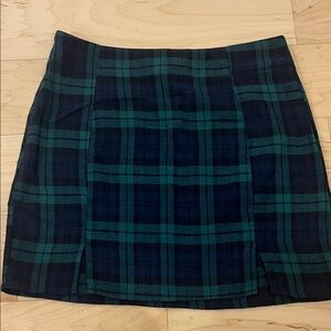 Plaid Green and Black Women's Skirt